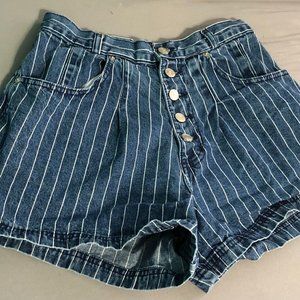 Striped High-Waisted Shorts